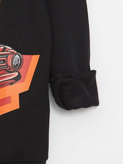 Crew Neck Hotwheels Printed Long Sleeve Boy's Sweatshirt