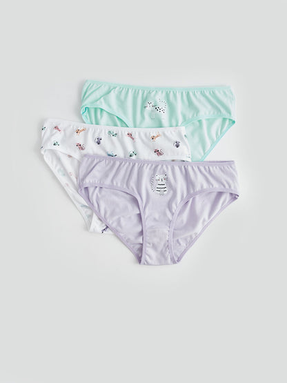 Printed Cotton Girl's Panties 3-Piece