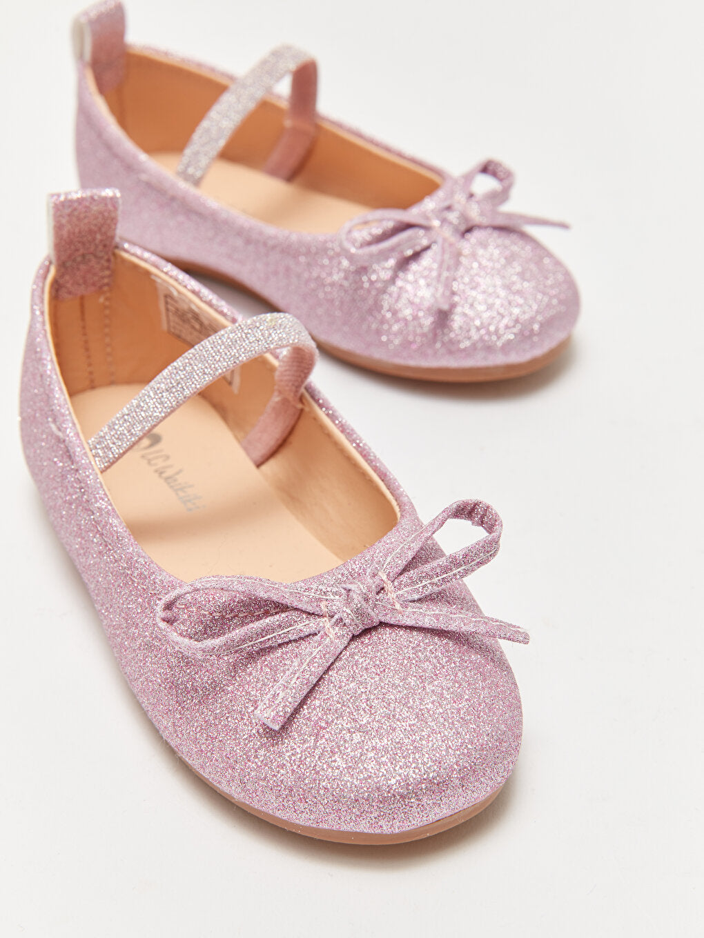 Glittery Elastic Baby Girl Ballerinas