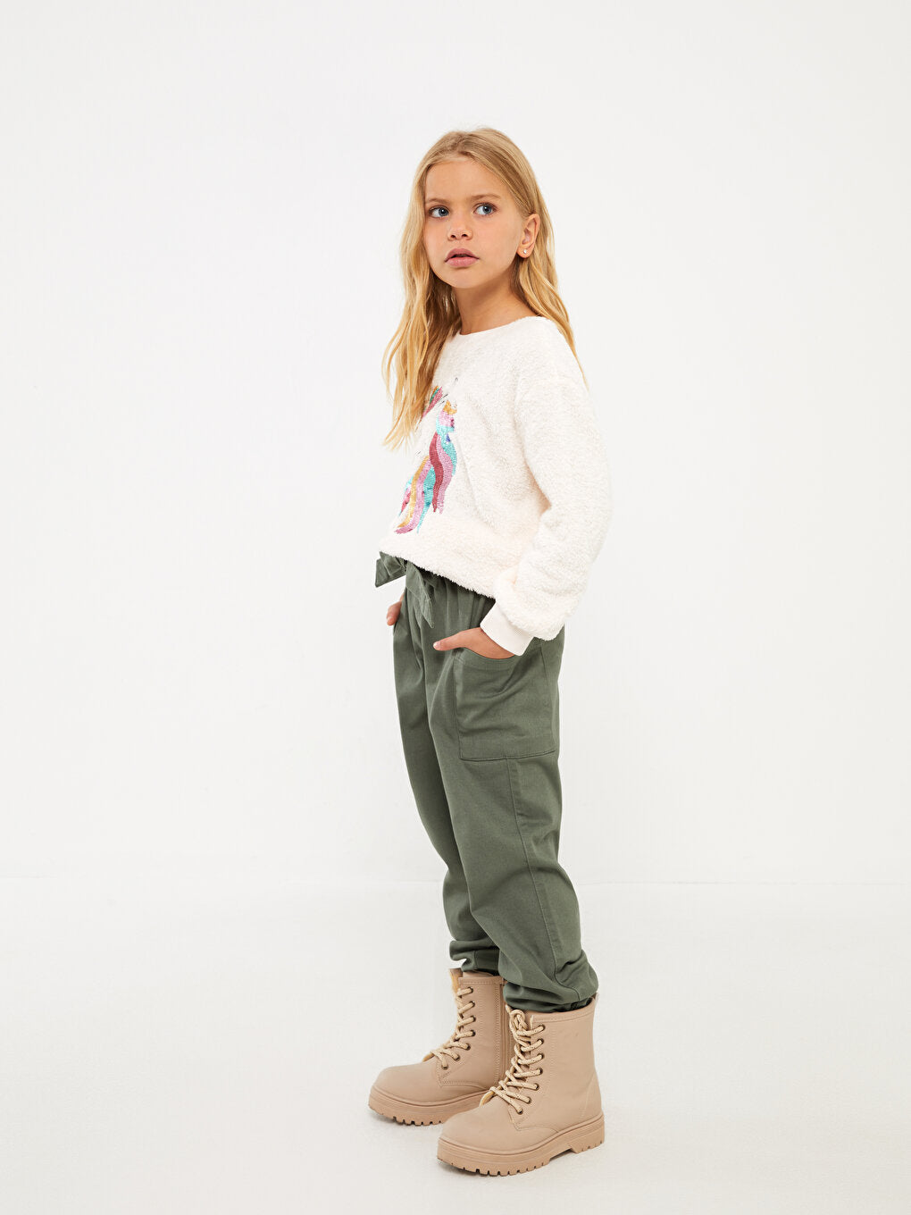 Girls' Elastic Waist Jogger Pants