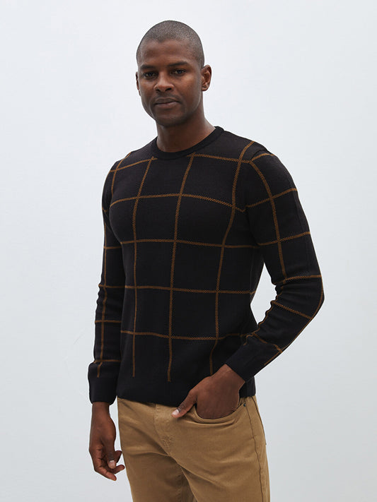 Crew Neck Long Sleeve Men's Knitwear Sweater