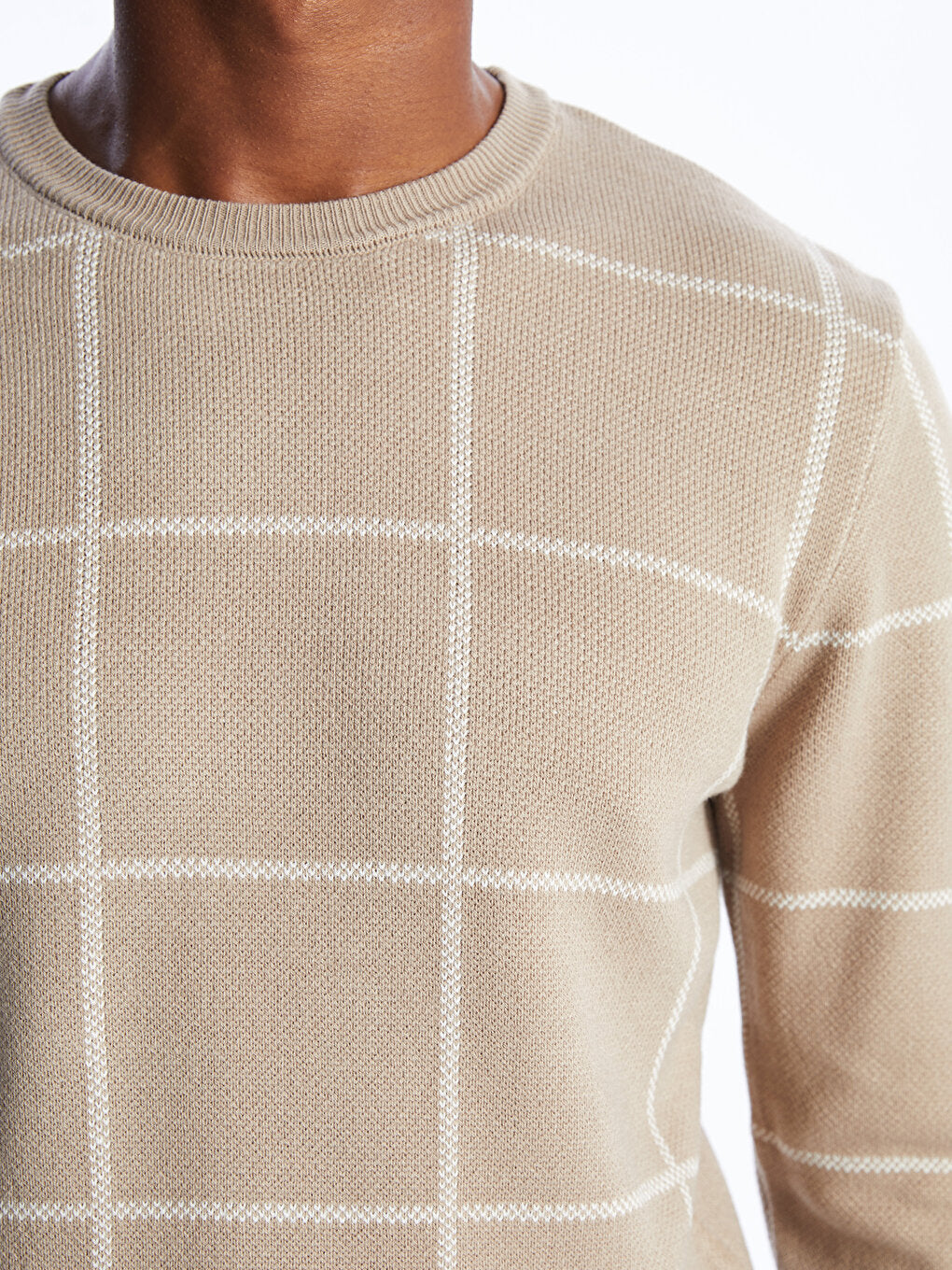 Crew Neck Long Sleeve Men's Knitwear Sweater