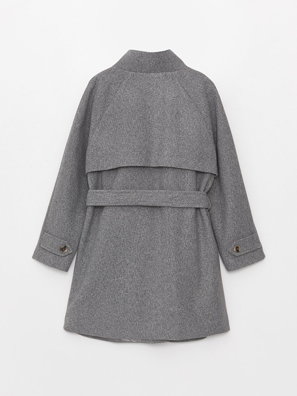 Women's High Collar Plain Cuff Coat