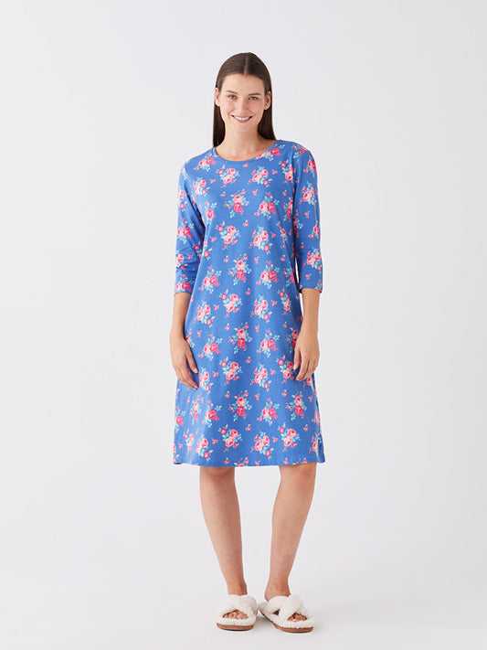 Crew Neck Floral Women's Nightgown