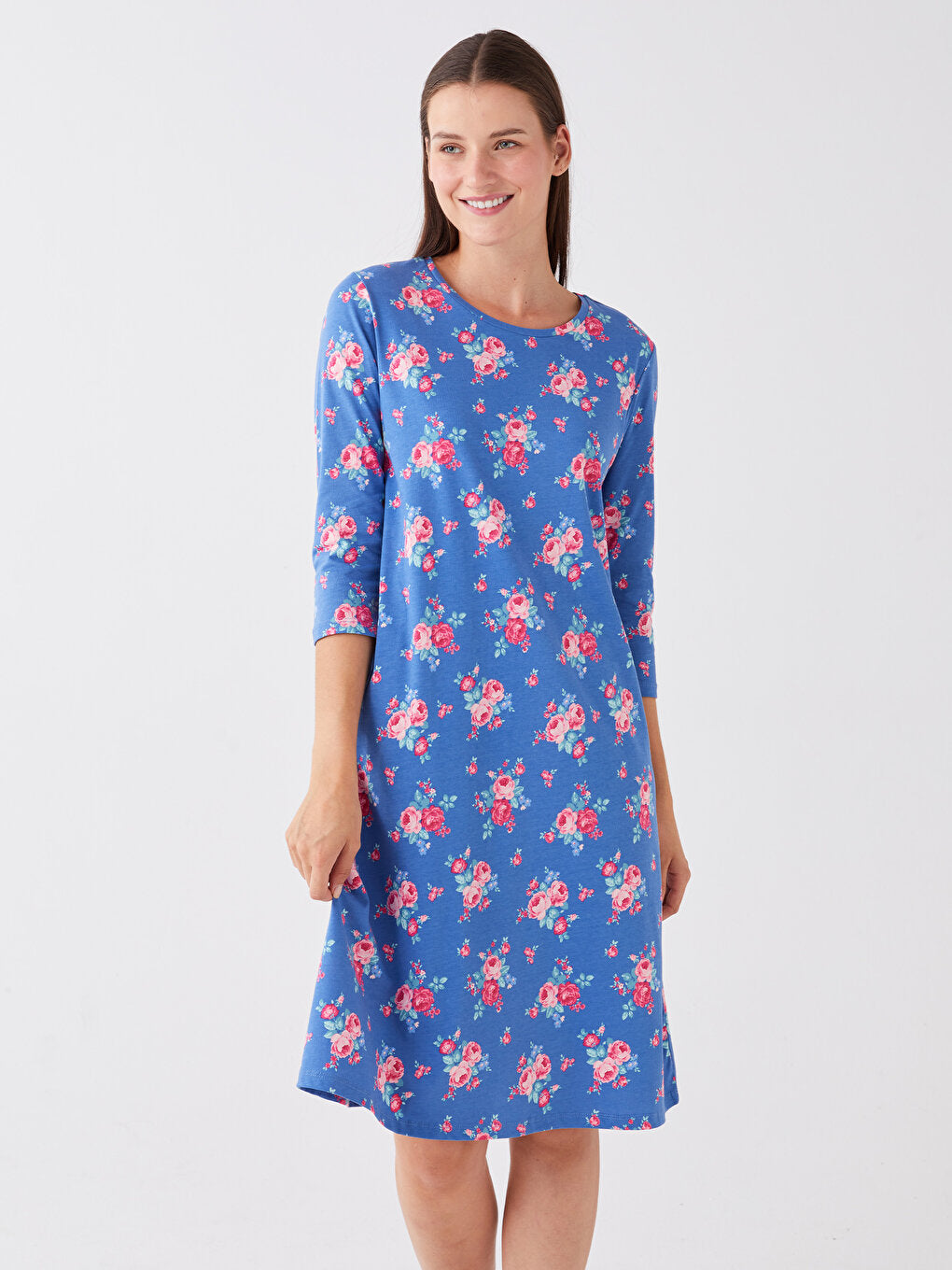 Crew Neck Floral Women's Nightgown