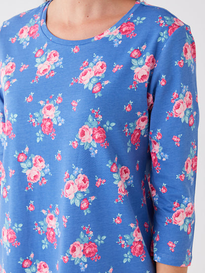 Crew Neck Floral Women's Nightgown