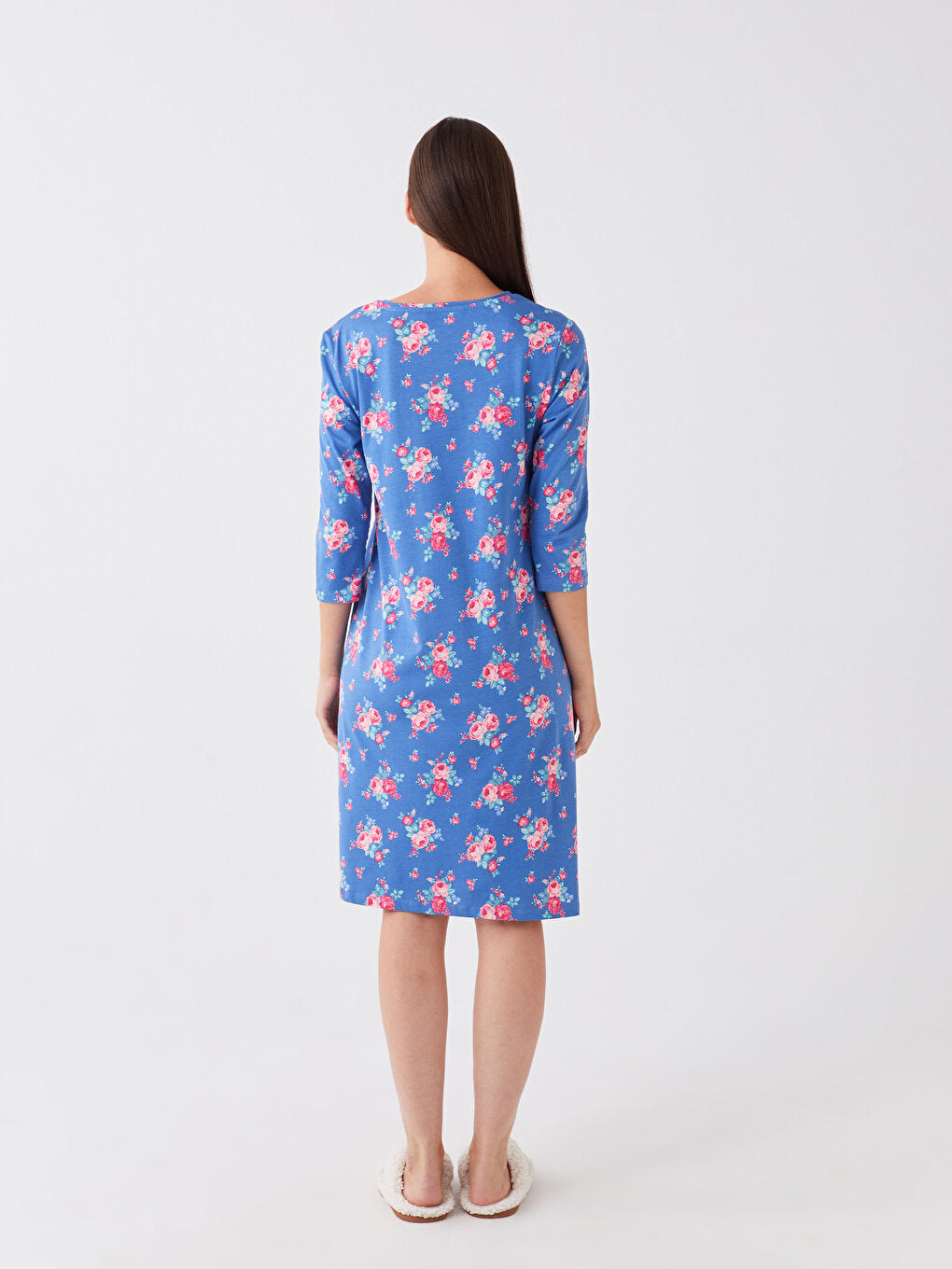 Crew Neck Floral Women's Nightgown