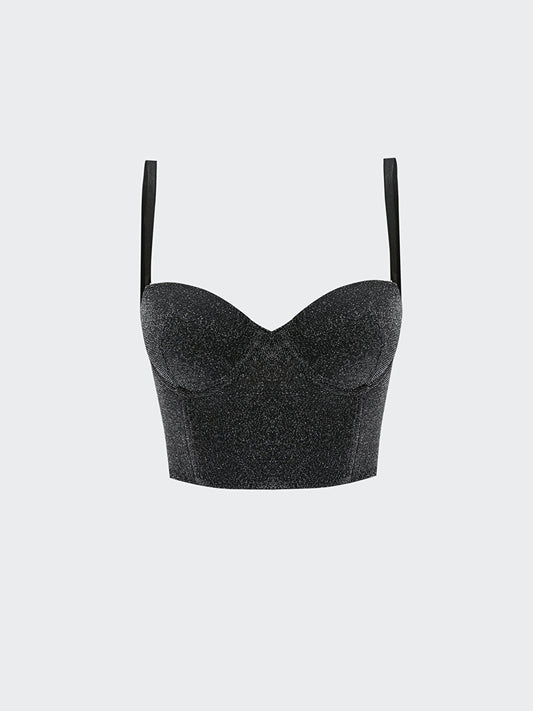 Underwire, Unpadded, Patterned Strapless Bra