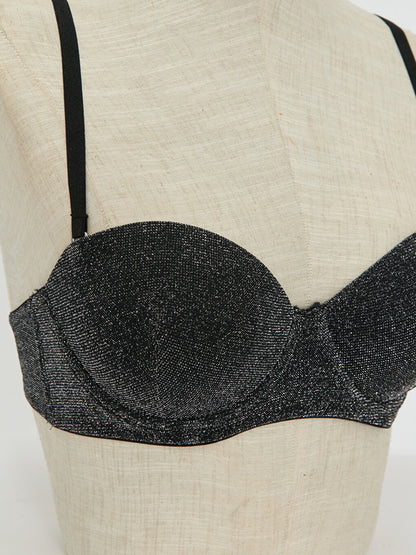 Underwire Half Padded Patterned Strapless Bra