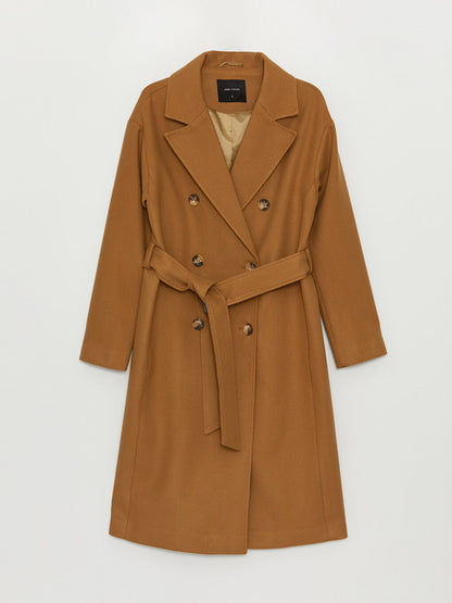 Women's Jacket Collar Plain Cashmere Coat