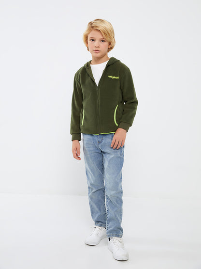 Hooded Boy's Fleece Zipper Sweatshirt