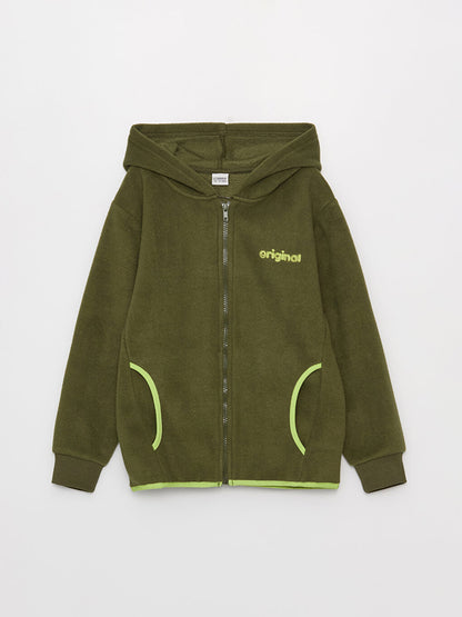 Hooded Boy's Fleece Zipper Sweatshirt