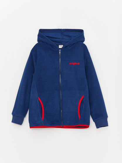 Hooded Boy's Fleece Zipper Sweatshirt