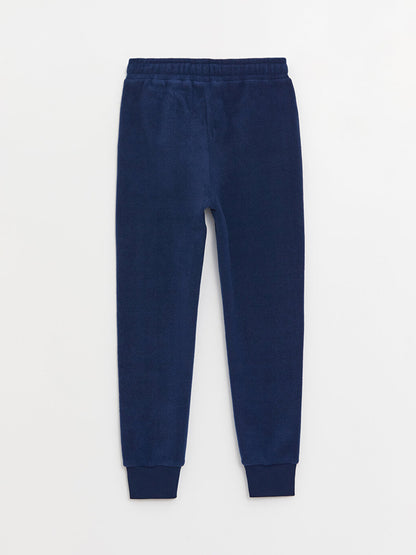 Embroidered Boys' Fleece Sweatpants with Elastic Waist