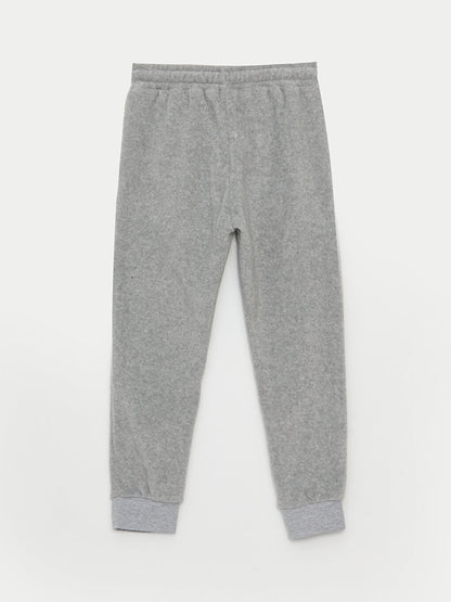 Embroidered Boys' Fleece Sweatpants with Elastic Waist