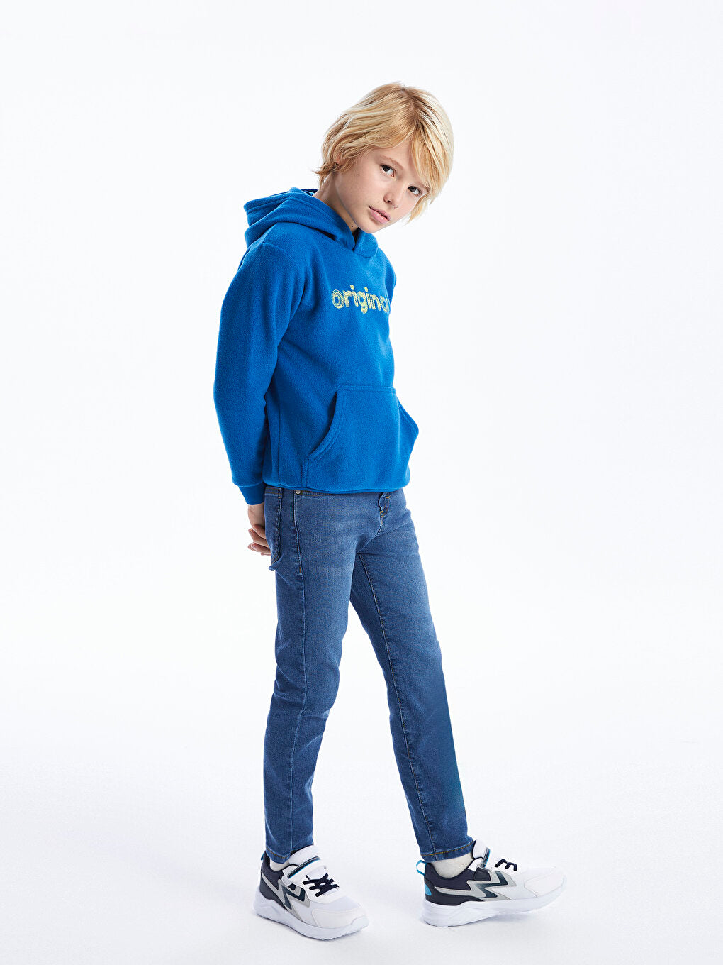 Embroidered Long Sleeve Fleece Boys' Hoodie