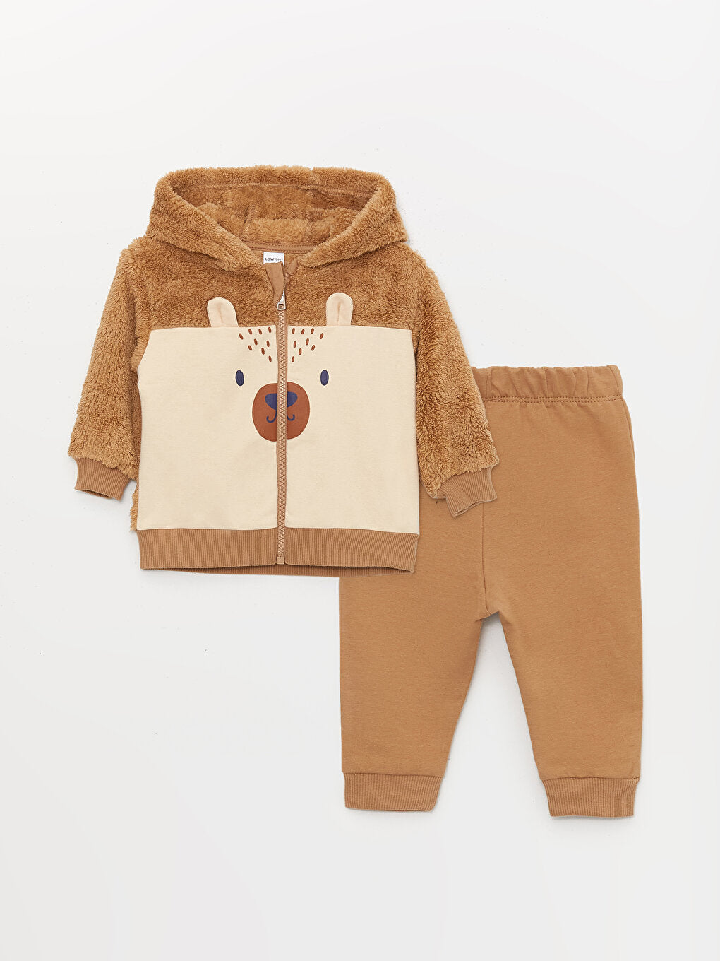 Hooded Long Sleeve Printed Baby Boy 2-Piece Set