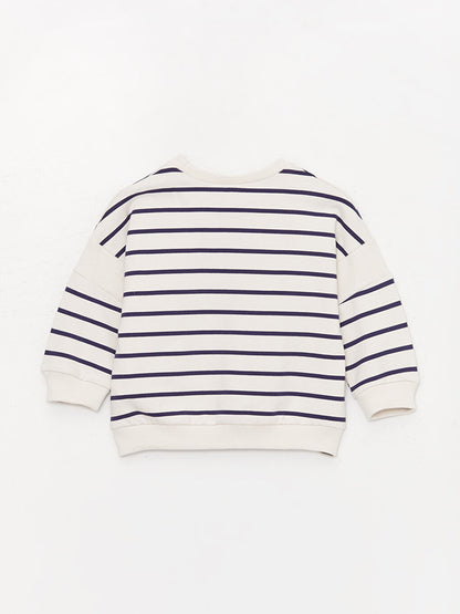 Crew Neck Long Sleeve Striped Baby Boy Sweatshirt and Tights