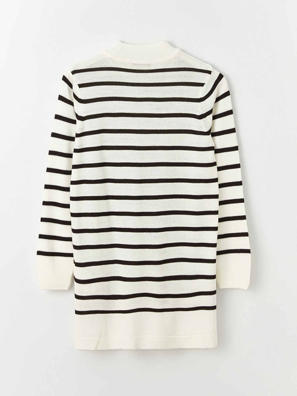 Half Turtleneck Striped Long Sleeve Women's Knitwear Tunic