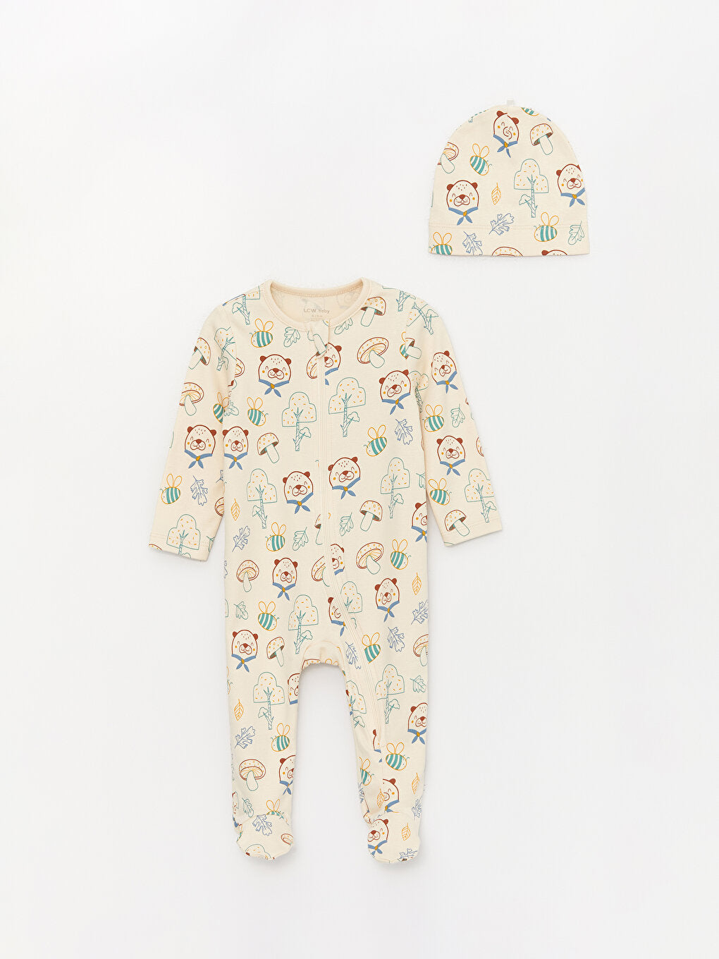 Crew Neck Printed Baby Girl Hospital Discharge Set 3-Piece