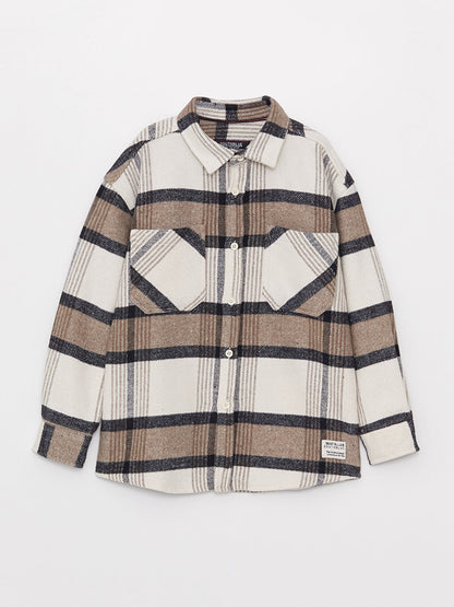 Comfortable Fit Plaid Boy's Shirt Jacket