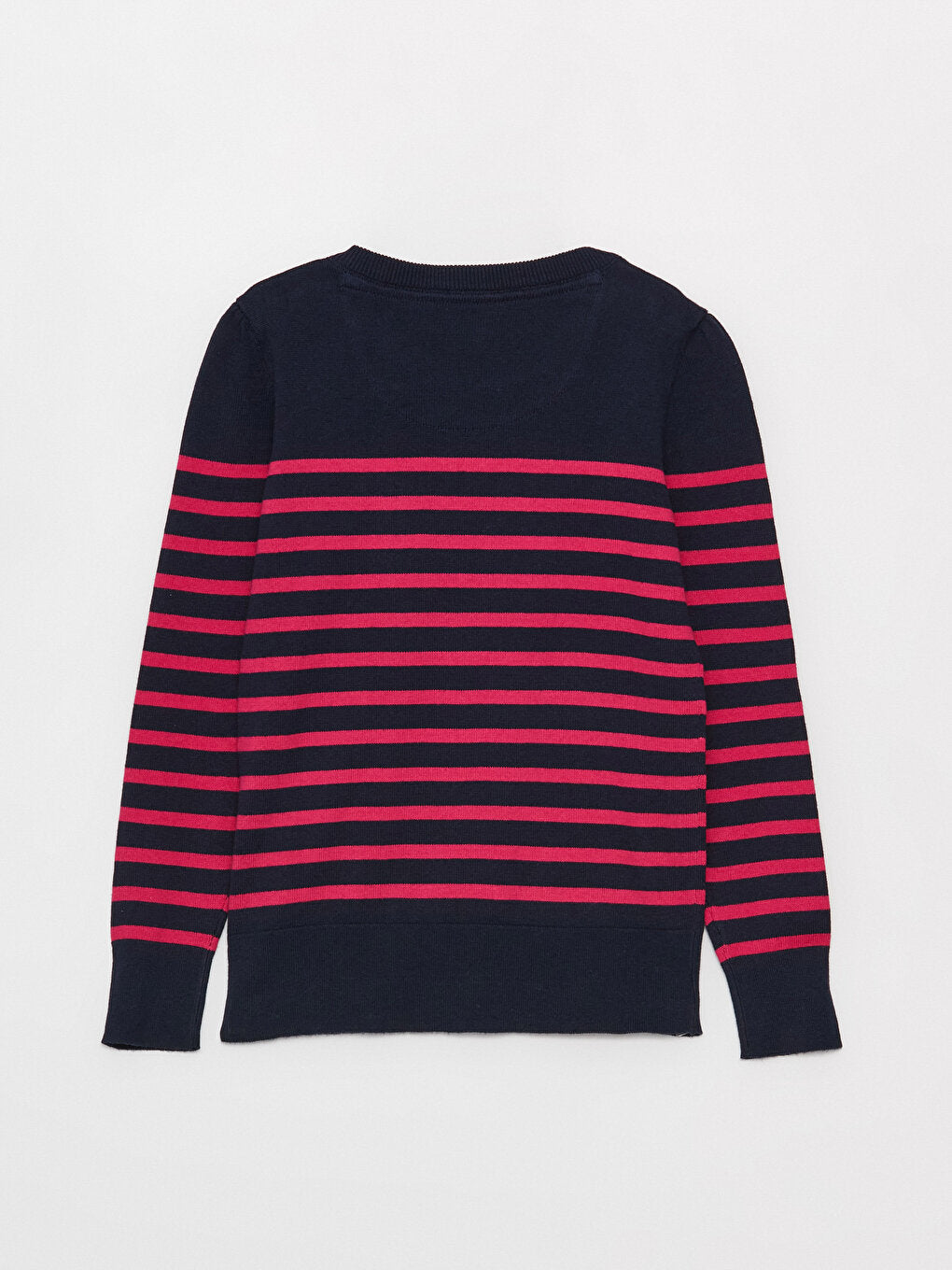 Crew Neck Striped Long Sleeve Girl's Knitwear Sweater