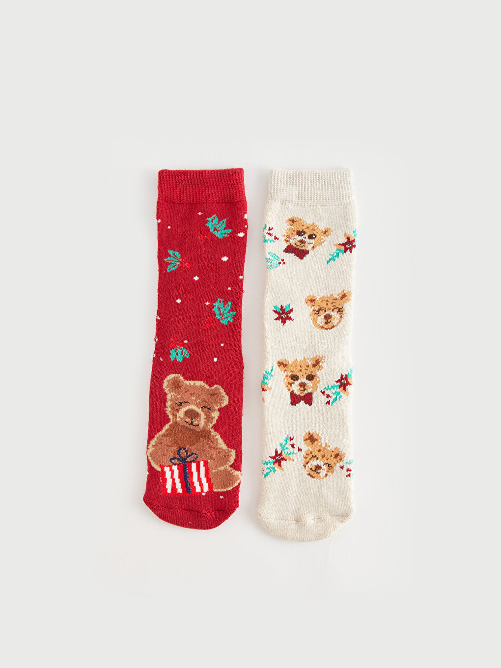 New Year's Themed Girl's Towel Sock Socks 2-pack