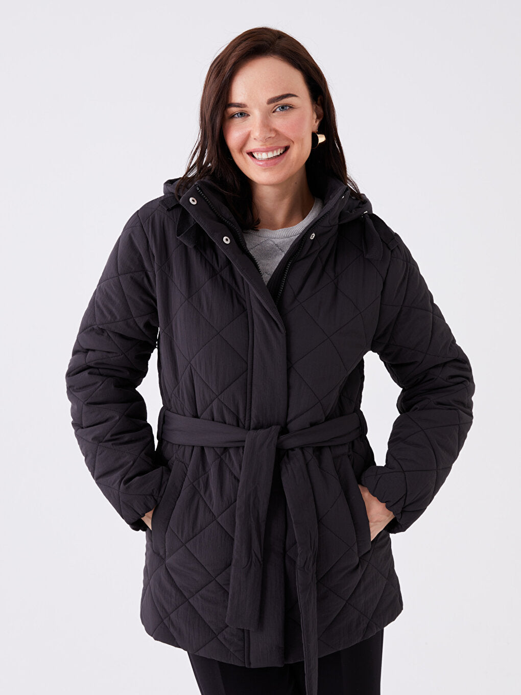 Hooded Quilted Women's Puffer Coat