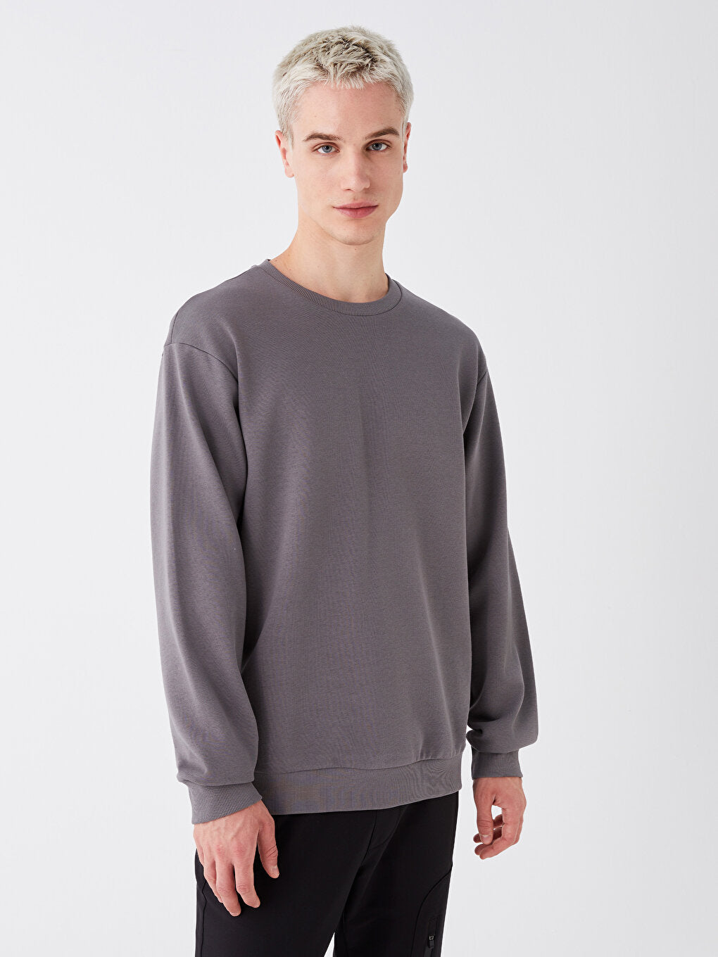 Oversize Crew Neck Long Sleeve Men's Sweatshirt