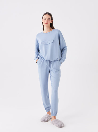 Women's Elastic Waist Plain Jogger Pajama Bottoms