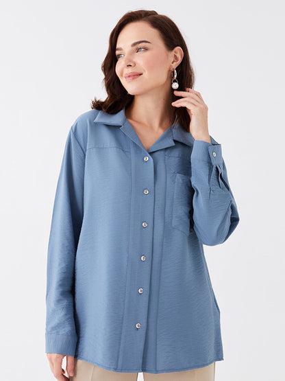 Plain Long Sleeve Poplin Women's Shirt