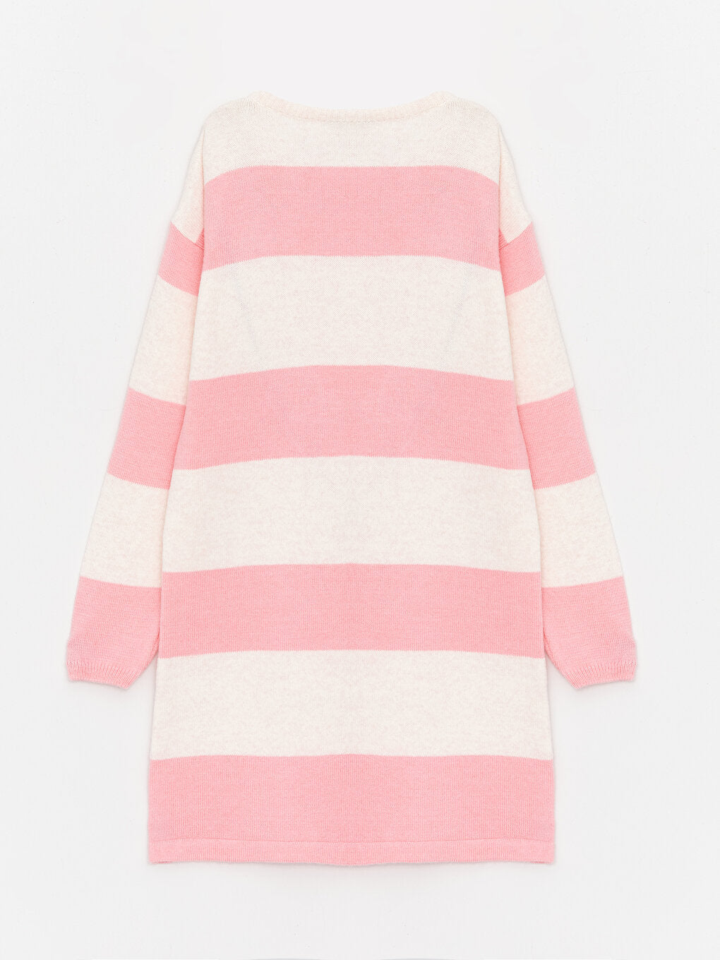 Crew Neck Striped Long Sleeve Girl's Knitwear Dress