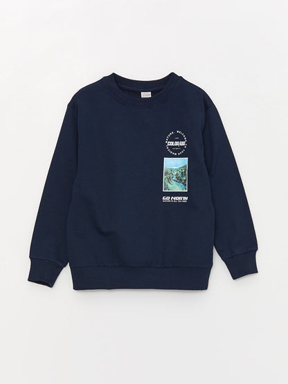 Comfortable Crew Neck Printed Boy's Sweatshirt