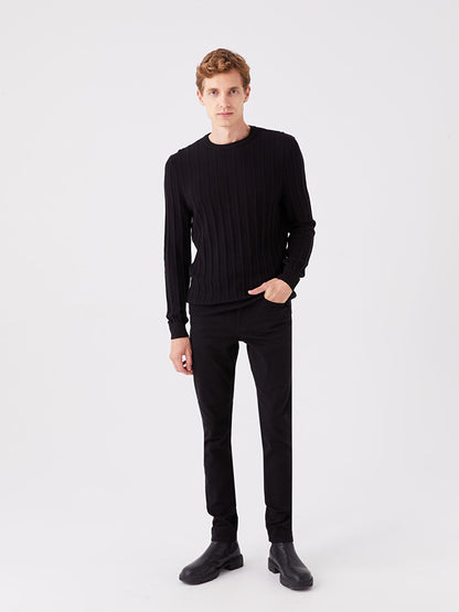 Crew Neck Long Sleeve Men's Knitwear Sweater