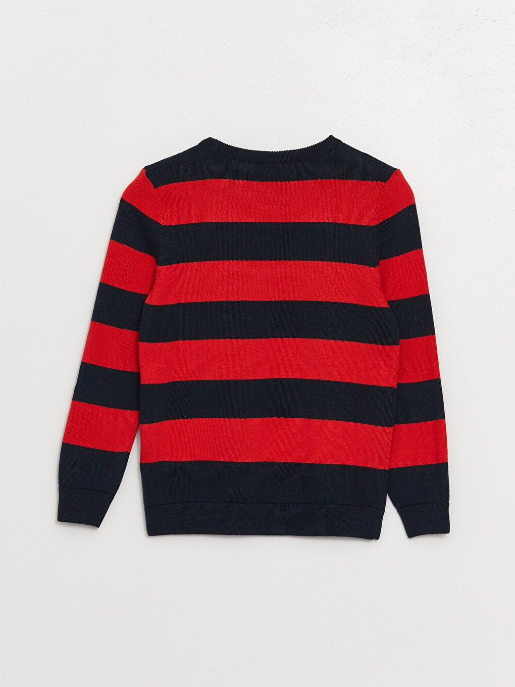 Crew Neck Striped Long Sleeve Boy's Knitwear Sweater