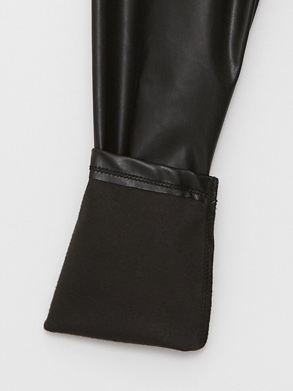 Leather Look Girls' Trousers with Elastic Waist