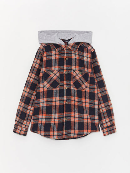 Hooded Plaid Long Sleeve Boy's Lumberjack Shirt