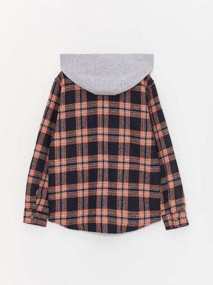 Hooded Plaid Long Sleeve Boy's Lumberjack Shirt