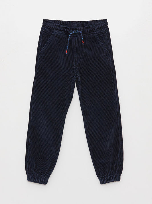 Elastic Waist Velvet Boy Jogger Pants