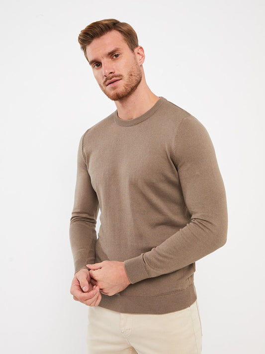 Crew Neck Long Sleeve Men's Knitwear Sweater