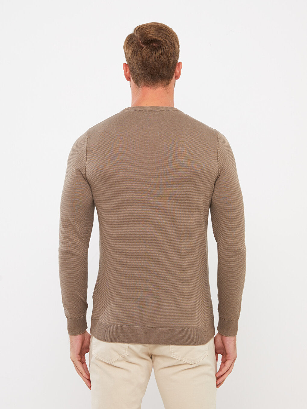 Crew Neck Long Sleeve Men's Knitwear Sweater