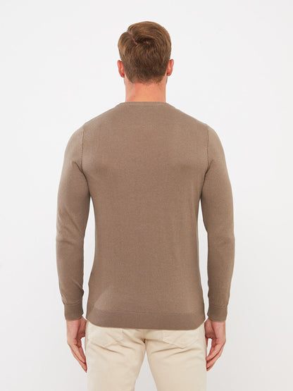 Crew Neck Long Sleeve Men's Knitwear Sweater