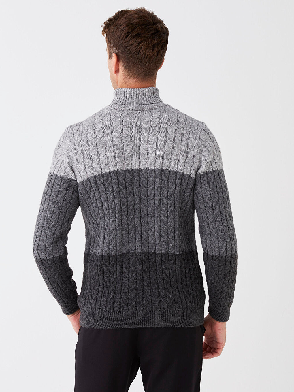 Turtleneck Long Sleeve Men's Knitwear Sweater