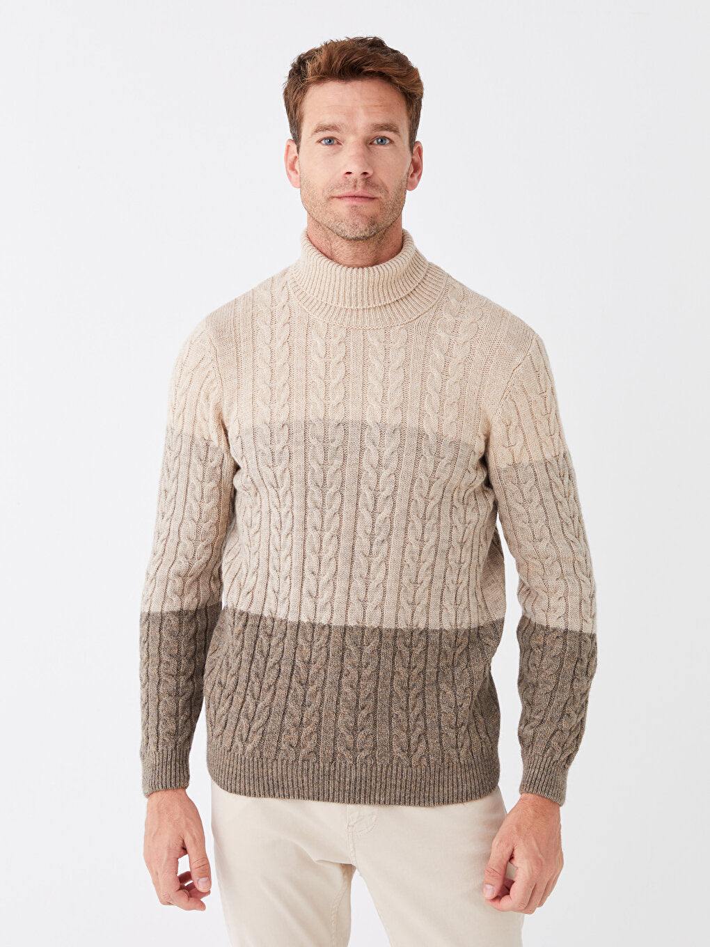 Turtleneck Long Sleeve Men's Knitwear Sweater