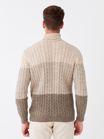 Turtleneck Long Sleeve Men's Knitwear Sweater