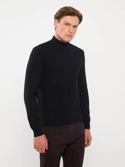 Turtleneck Long Sleeve Men's Knitwear Sweater