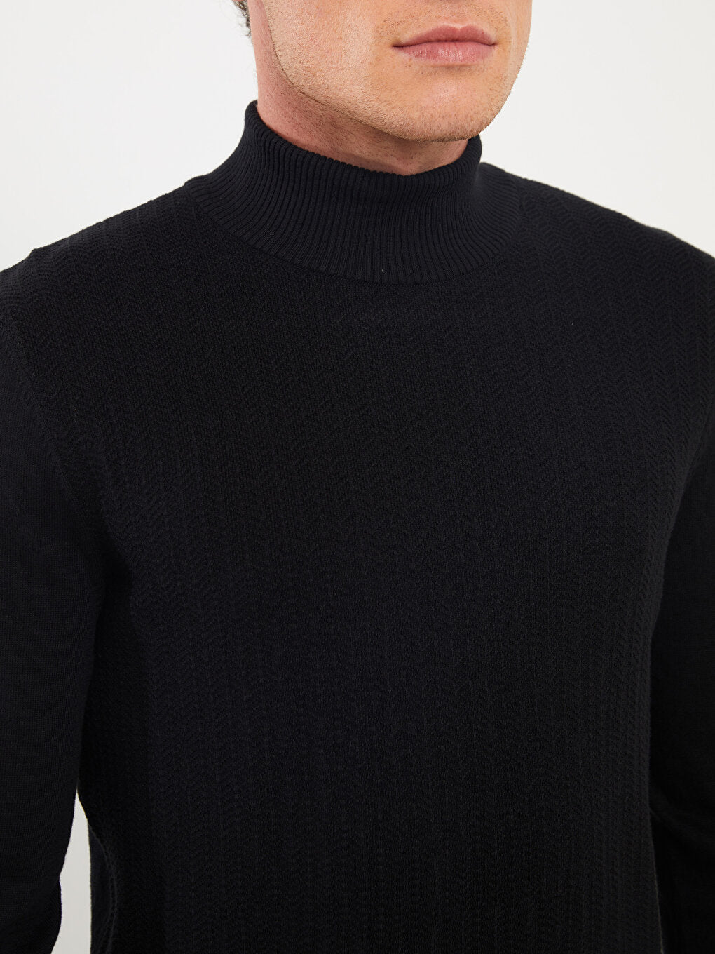 Turtleneck Long Sleeve Men's Knitwear Sweater