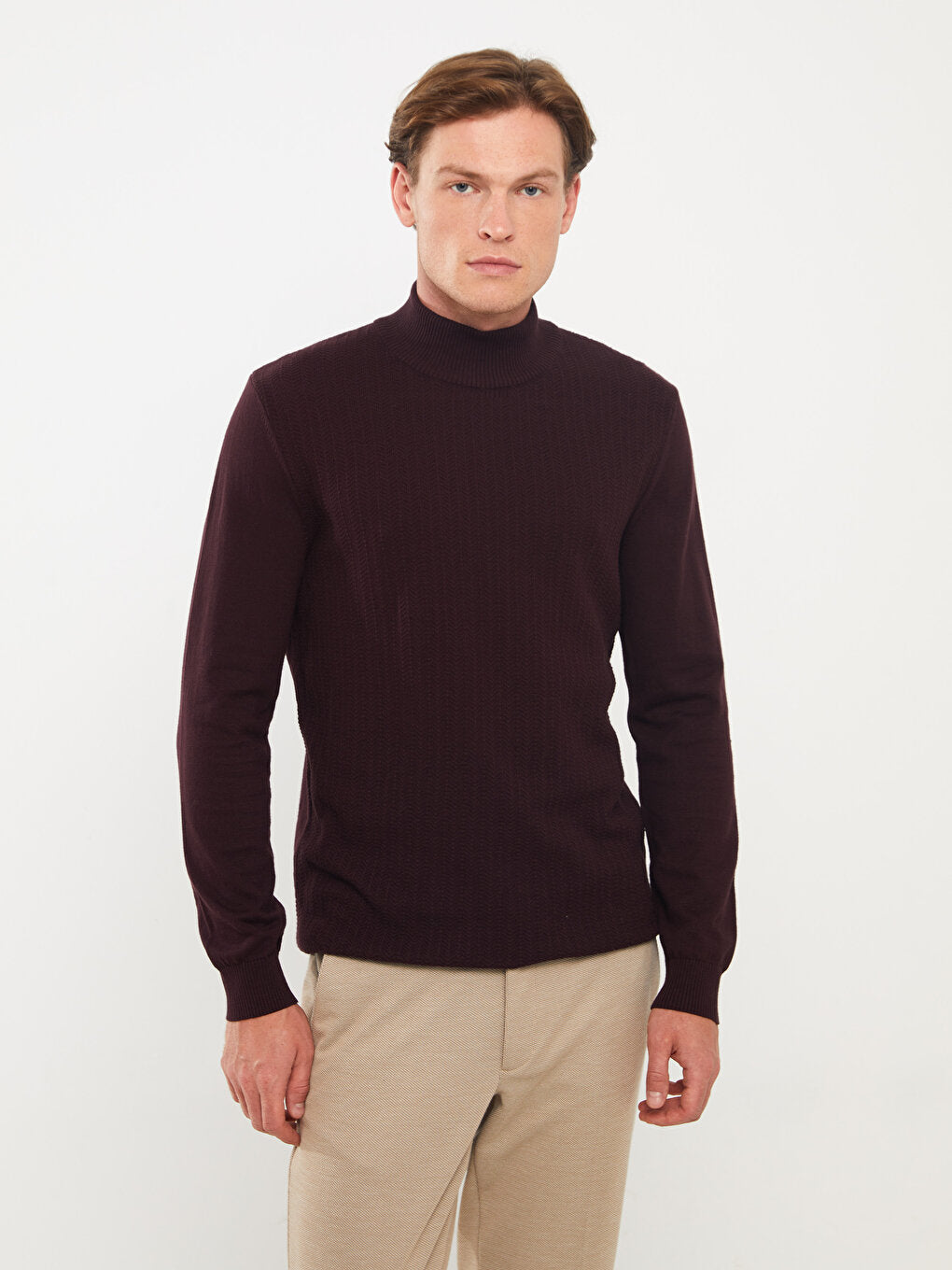 Turtleneck Long Sleeve Men's Knitwear Sweater