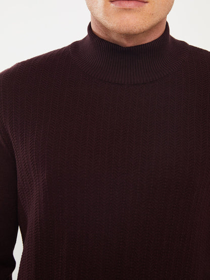 Turtleneck Long Sleeve Men's Knitwear Sweater