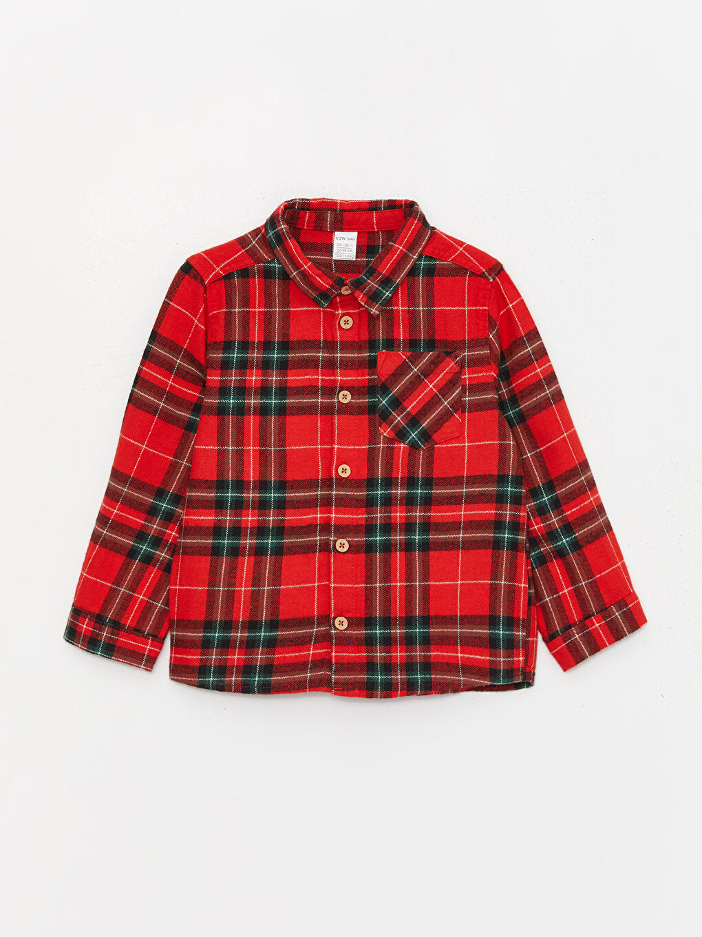 Long Sleeve Plaid Patterned Baby Boy Pants and Shirt 2-Piece Set